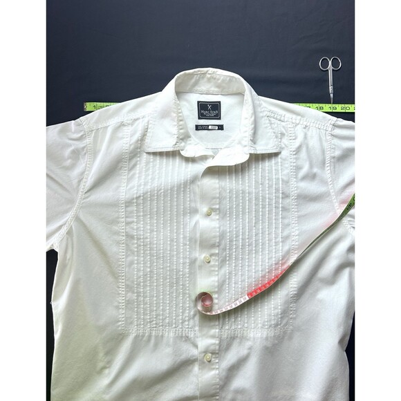 Marc Ecko No. 72 Time Square NY Mens Large Button DN Dress Shirt Skull Tuxedo - Picture 4 of 14